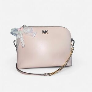 Michael Kors Pink Crossbody Bag with Gold Accents